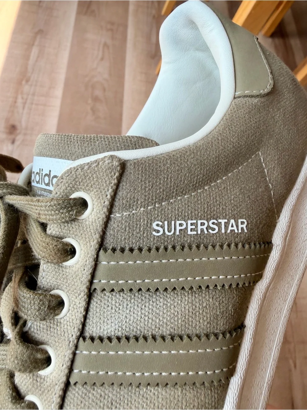 Adidas Superstar Men’s Sneakers in Cargo Olive Green and White Size 7.5